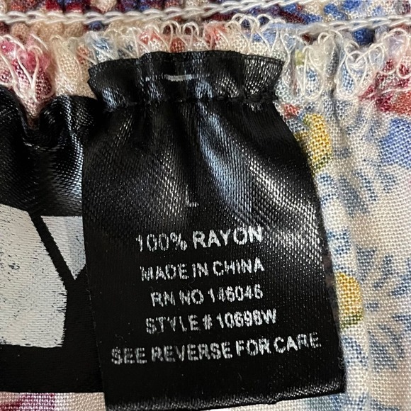 Boho Chic I.N.N.Y. Patchwork Print Dress Ruffled Neckline 3/4 Sleeves S Cottage - Picture 4 of 11